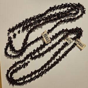 Vintage Hawaiian Brown Kukui Nut Necklace
